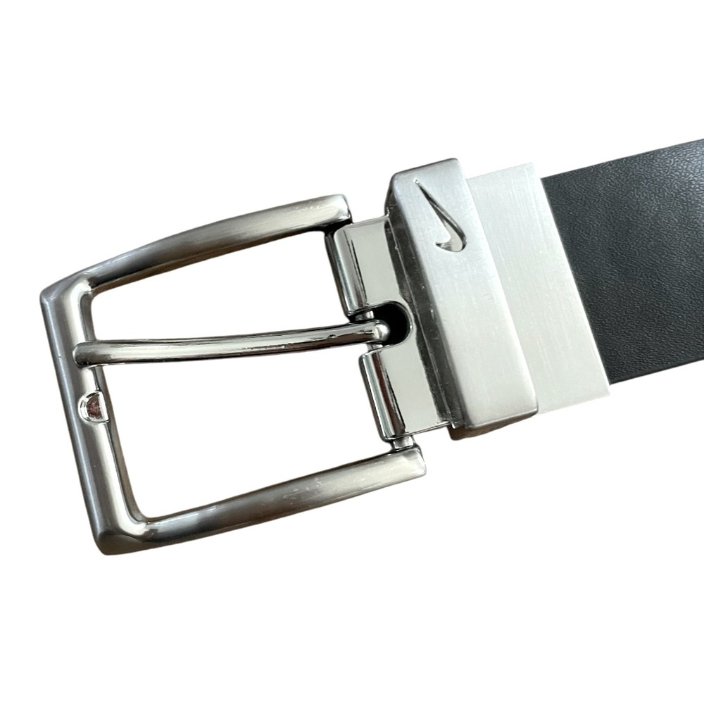 Nike Mens Genuine Leather Reversible Black Brown Buckle Golf Belt Size 38 swivel